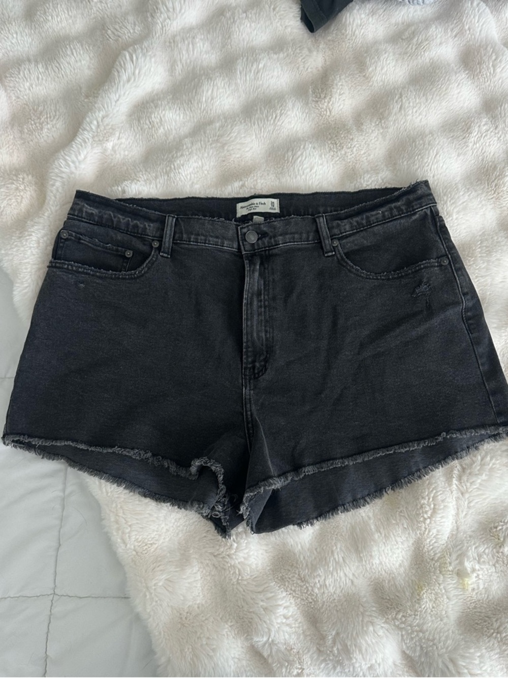 Abercrombie & Fitch Black High-Rise Denim Shorts